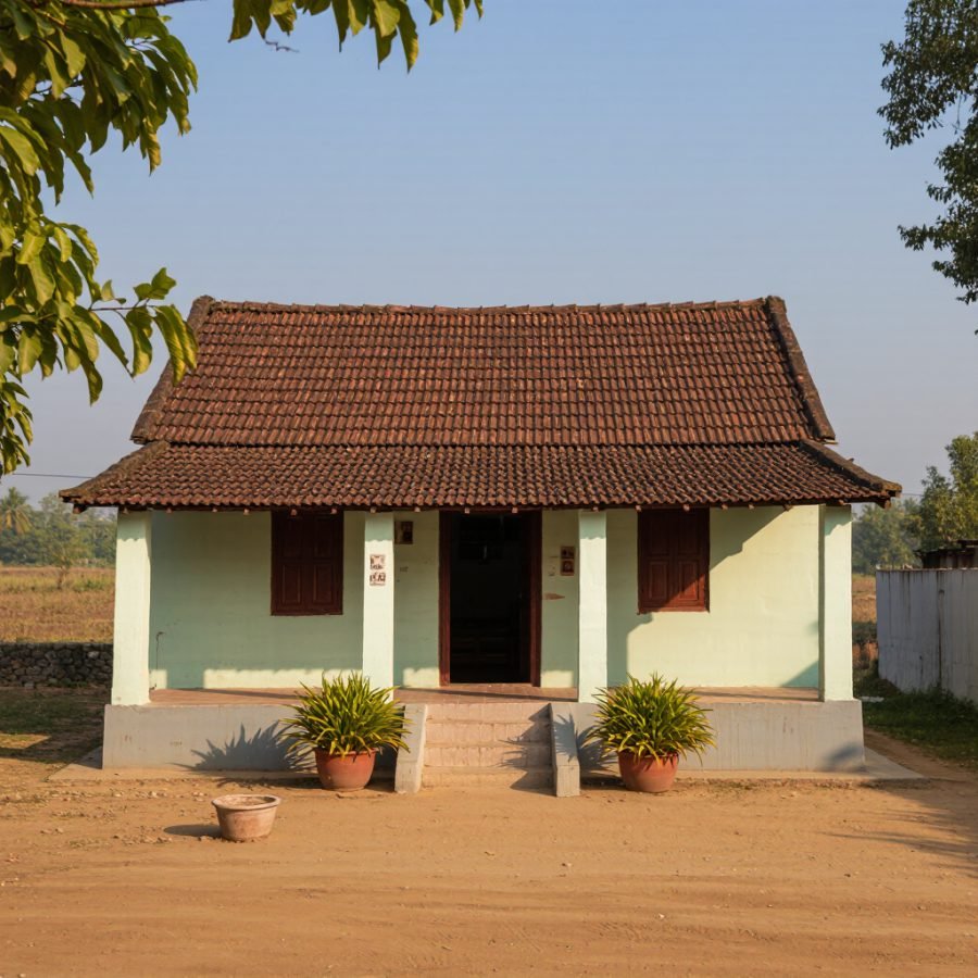 Three room house on rent near main road